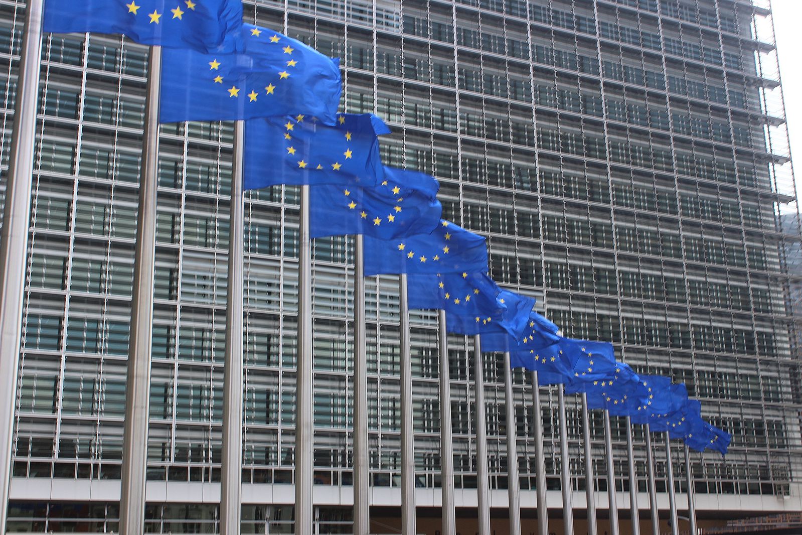 Drapeaux devant la commission europenne